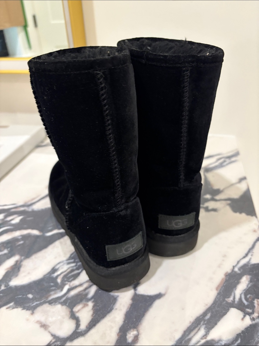 UGG women  Classic Short Black Suede Boots
